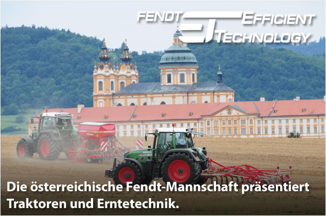 Die österreichische Fendt-Mannschaft präsentiert Traktoren und Erntetechnik