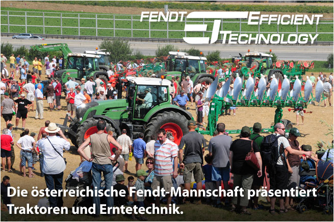 Die österreichische Fendt-Mannschaft präsentiert Traktoren und Erntetechnik